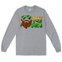 Heather Grey lucky dude saint patricks bearded man Long Sleeve Tee - FaDigitalArtStudio
