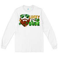 White lucky dude saint patricks bearded man Long Sleeve Tee - FaDigitalArtStudio