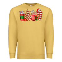 Antique Gold christmas tree cake and coffee cups ado Premium Sweatshirt - AdoDesignShop