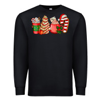 Black christmas tree cake and coffee cups ado Premium Sweatshirt - AdoDesignShop