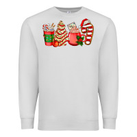Dove Grey christmas tree cake and coffee cups ado Premium Sweatshirt - AdoDesignShop