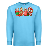 Ocean Blue christmas tree cake and coffee cups ado Premium Sweatshirt - AdoDesignShop