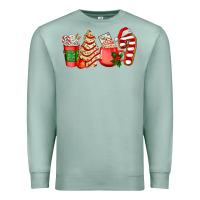 Seafoam christmas tree cake and coffee cups ado Premium Sweatshirt - AdoDesignShop