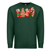 Sports Green christmas tree cake and coffee cups ado Premium Sweatshirt - AdoDesignShop