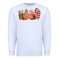 White christmas tree cake and coffee cups ado Premium Sweatshirt - AdoDesignShop