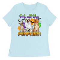Baby Blue pet all the pumpkins Ladies Tee - CowGirlArtShop