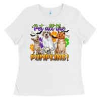 White pet all the pumpkins Ladies Tee - CowGirlArtShop