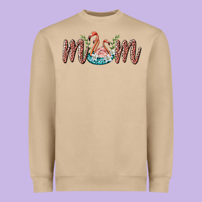 Mom Flamingo Heavyweight Sweatshirt Designed By Barkaloodesign