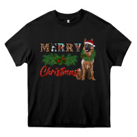 Black merry christmas german shepherd Heavy Core Tee - RanaPortraitStore