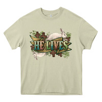 Mossy He lives Easter Heavy Core Tee - NancyCooperArtShop