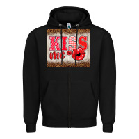 Black valentine's day kiss me Zipper Hoodie - BarkalooDesign