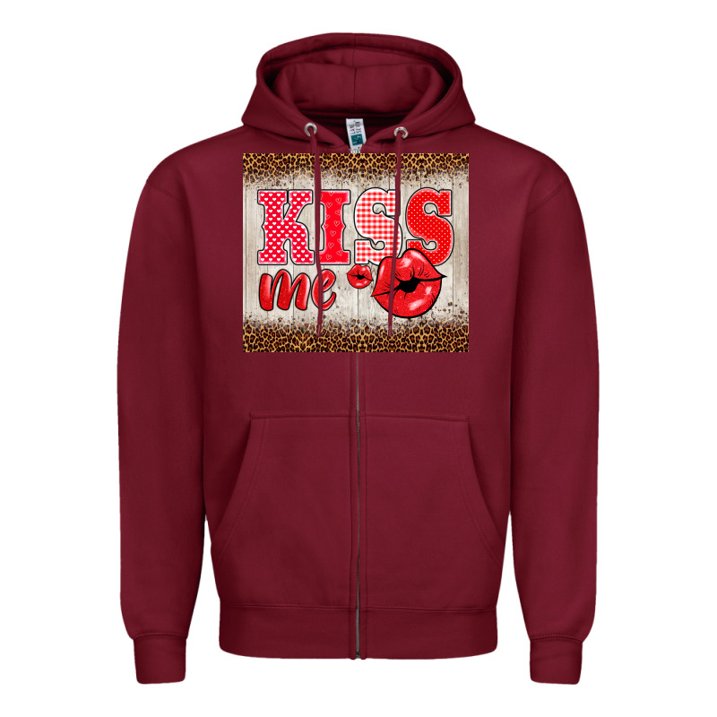 Valentine's Day Kiss Me Zipper Hoodie by BarkalooDesign | Teevron