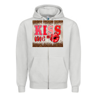 Dove Grey valentine's day kiss me Zipper Hoodie - BarkalooDesign