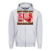 Heather Grey valentine's day kiss me Zipper Hoodie - BarkalooDesign