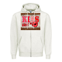 Oatmeal Heather valentine's day kiss me Zipper Hoodie - BarkalooDesign