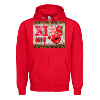 Red valentine's day kiss me Zipper Hoodie - BarkalooDesign