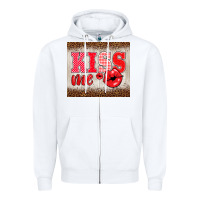 White valentine's day kiss me Zipper Hoodie - BarkalooDesign