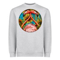 Heather Grey flamingos with western background Heavyweight Sweatshirt - BarkalooDesign