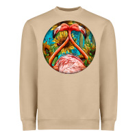 Mushroom flamingos with western background Heavyweight Sweatshirt - BarkalooDesign