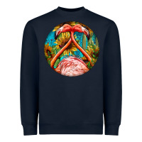 Navy flamingos with western background Heavyweight Sweatshirt - BarkalooDesign