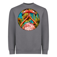 Storm flamingos with western background Heavyweight Sweatshirt - BarkalooDesign