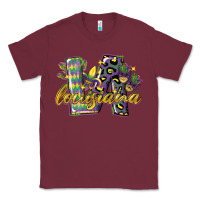 Burgundy louisiana leopard mardi gras 12 inches 300 dpi Classic Tee - CowGirlArtShop