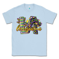 Dusty Blue louisiana leopard mardi gras 12 inches 300 dpi Classic Tee - CowGirlArtShop