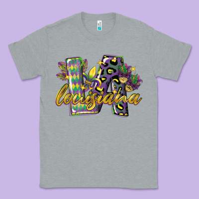 Louisiana Leopard Mardi Gras 12 Inches 300 Dpi Classic Tee Designed By Cowgirlartshop