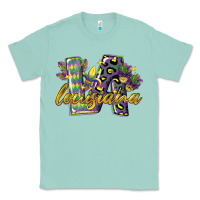 Seafoam louisiana leopard mardi gras 12 inches 300 dpi Classic Tee - CowGirlArtShop