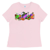 Bubblegum Pink halloween nurse Ladies Tee - CowGirlArtShop