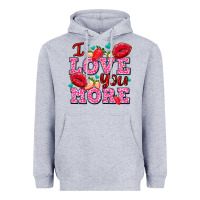 Heather Grey i love you more with lips and strawberry Heavyweight Hoodie - AdoDesignShop