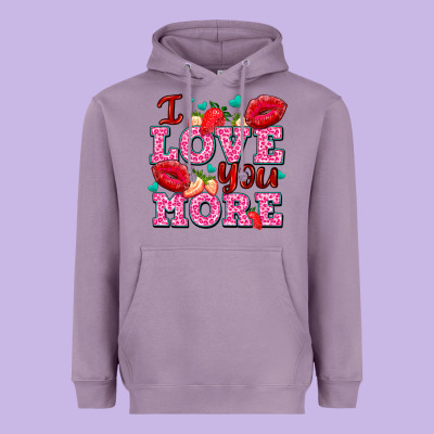 I Love You More With Lips And Strawberry Heavyweight Hoodie Designed By Adodesignshop
