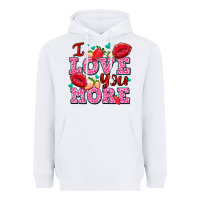 White i love you more with lips and strawberry Heavyweight Hoodie - AdoDesignShop