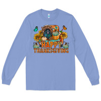 Colony Blue happy thanksgiving with truck bbs Long Sleeve Tee - BundleAndBundleShop