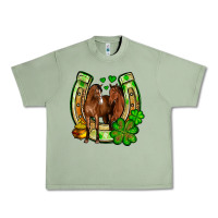 Oil Green St. Patrick's Day horse horseshoe Urban Heavy Tee - OliviaCreatesArt