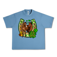 Pebble Blue St. Patrick's Day horse horseshoe Urban Heavy Tee - OliviaCreatesArt