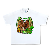 White St. Patrick's Day horse horseshoe Urban Heavy Tee - OliviaCreatesArt