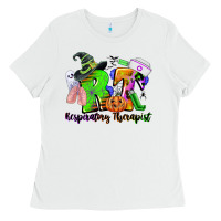 White rt respiratory therapist halloween Ladies Tee - CowGirlArtShop