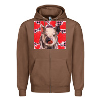 Chestnut valentine's day glitter hearts pig Zipper Hoodie - BarkalooDesign