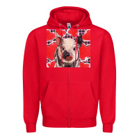 Red valentine's day glitter hearts pig Zipper Hoodie - BarkalooDesign