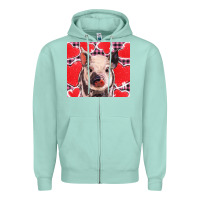 Seafoam valentine's day glitter hearts pig Zipper Hoodie - BarkalooDesign