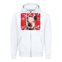 White valentine's day glitter hearts pig Zipper Hoodie - BarkalooDesign
