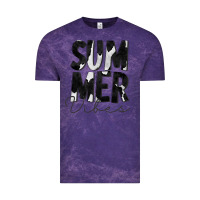 Cloud Purple Summer Vibes Black White Cowhide Vintage Tee - CowCowDesign