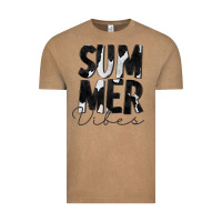 Vintage Coffee Summer Vibes Black White Cowhide Vintage Tee - CowCowDesign