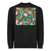 Black flamingos with leaves Heavyweight Sweatshirt - BarkalooDesign