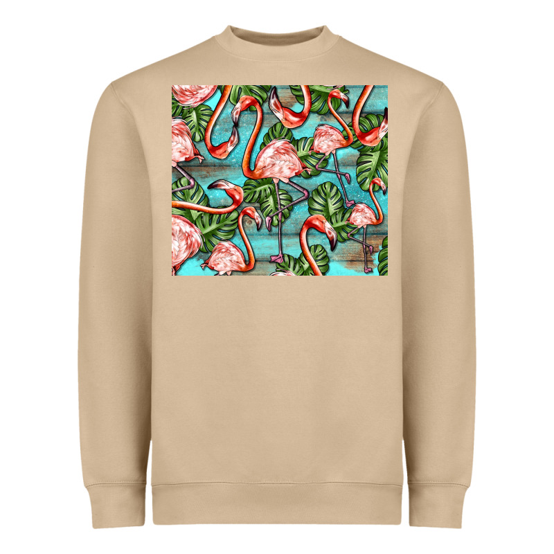 Flamingos With Leaves Heavyweight Sweatshirt by BarkalooDesign | Teevron