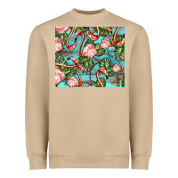 Mushroom flamingos with leaves Heavyweight Sweatshirt - BarkalooDesign