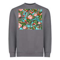 Storm flamingos with leaves Heavyweight Sweatshirt - BarkalooDesign