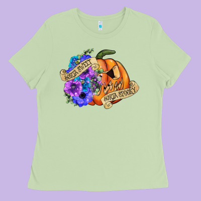 Sorta Sweet Sorta Spooky Ladies Tee Designed By Cowgirlartshop
