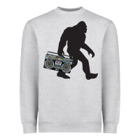Heather Grey bigfoot beatbox boom box retro   bigfoot boom box Heavyweight Sweatshirt - DesigneFamous